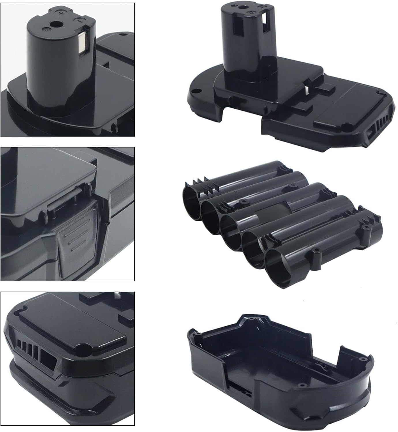 SANIU 1P Battery 8.0 Replacement for Ryobi 18V One +Battery Shell Housing Kit Compatible with Ryobi 18V Battery P102 P108 P104 P109 Cordless Power Tools