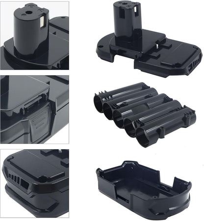 SANIU 1P Battery 8.0 Replacement for Ryobi 18V One +Battery Shell Housing Kit Compatible with Ryobi 18V Battery P102 P108 P104 P109 Cordless Power Tools