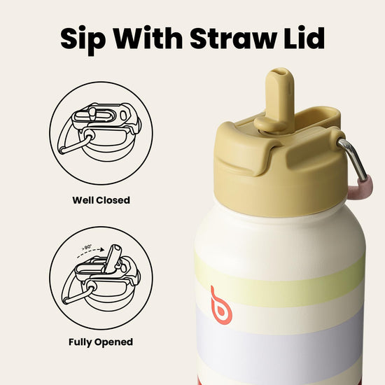 Bottle 32oz insulated water bottle with straw and dual-use lid design for gym with pill box