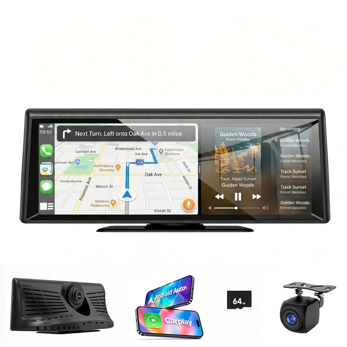 AV receiver — Apenet wireless CarPlay screen with Apple CarPlay and Android Auto
