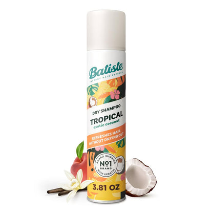 Batiste dry shampoo - Variety pack with original and tropical fragrances, 4 count