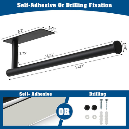 Paper towel holder — Adhesive and screw installation options, stainless steel design by theaoo