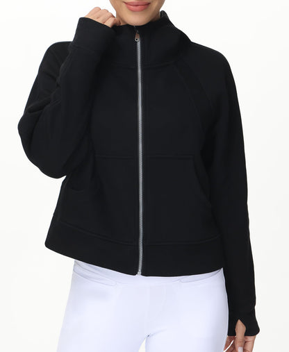 THE GYM PEOPLE sweatshirt — Full-zip fleece hoodie with pockets and thumb holes