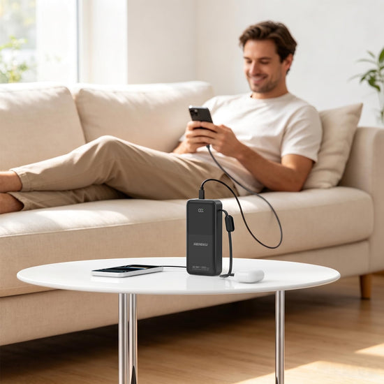 HENGKU Power Bank 20000mah Portable Built-in Cable 22.5w Fast Charge