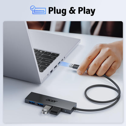 Acer multiport hub — 4 ports with USB 3.0 and Type C power port