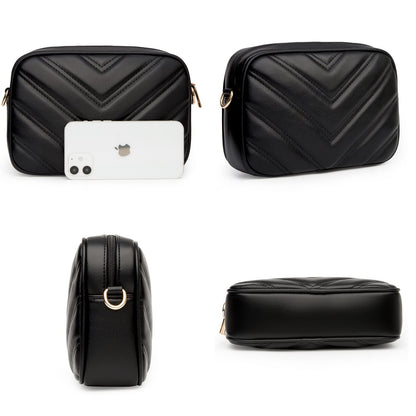 Herald crossbody bag - Chevron quilted design with coin purse pouch and two size options