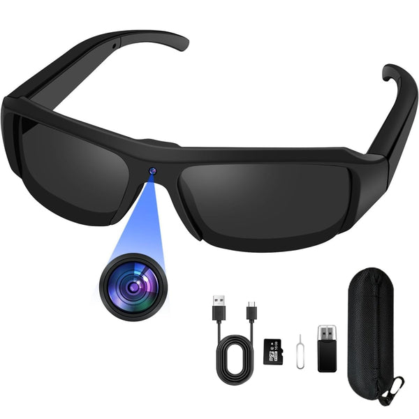 Camera Glasses Action Camera HD 1080P Smart Glasses Video Camera Wearable Sunglasses Sport Camera mit 16GB Micro SD Card for Driving, Fishing and Hiking/Outdoor Activities