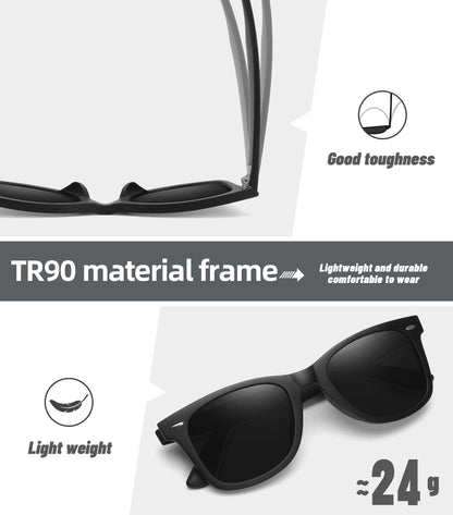 MEETSUN polarized sunglasses — Retro style with mirror lens