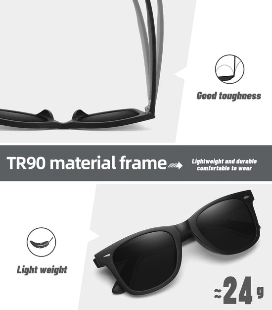 MEETSUN polarized sunglasses — Retro style with mirror lens