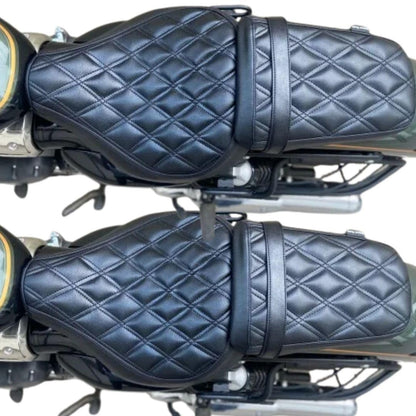 Sahara vehicle seat cover - Black diamond cushion for super Meteor 650