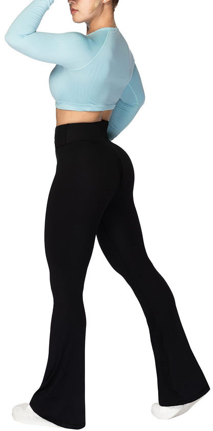 Sunzel flare leggings — crossover yoga pants with tummy control.