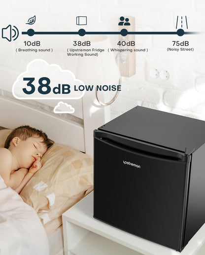 Upstreman refrigerator with adjustable thermostat and freezer compartment