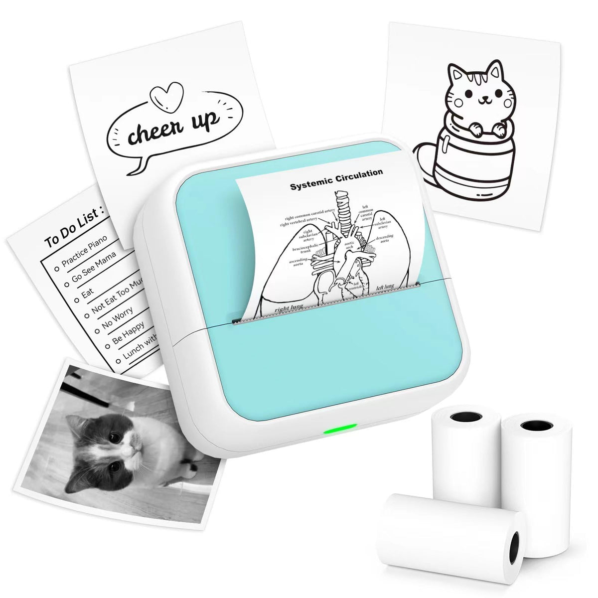 Anycash sticker printer - Bluetooth inkless mini printer for iPhone and more
