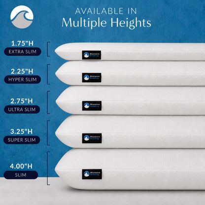 Bluewave Bedding pillows — Slim, super slim and ultra slim gel-infused memory foam