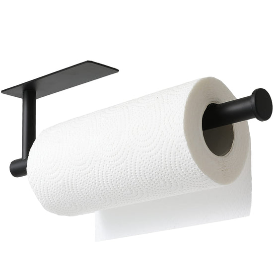 Paper towel holder — Adhesive and screw installation options, stainless steel design by theaoo