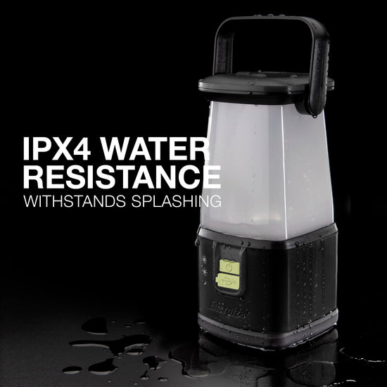 ENERGIZER electric lantern — WeatherReady, IPX4 water resistant and ultra bright battery powered light for camping and emergencies.