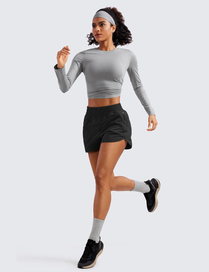CRZ YOGA shorts — High waisted quick dry running shorts with zip pocket