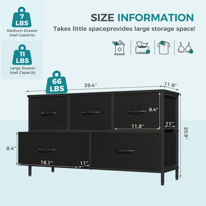 OLIXIS dresser — small fabric storage for kids' rooms and entryways