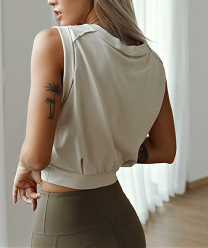 ARRIVE GUIDE crop top shirt — cute sleeveless athletic design for workouts