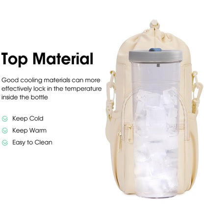 sportsnew water bottle carrier with phone pocket and crossbody strap