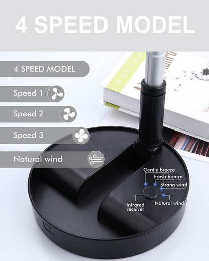 UN UNITEDTIME desk and table fan - portable adjustable height air circulator fan 4 speeds
