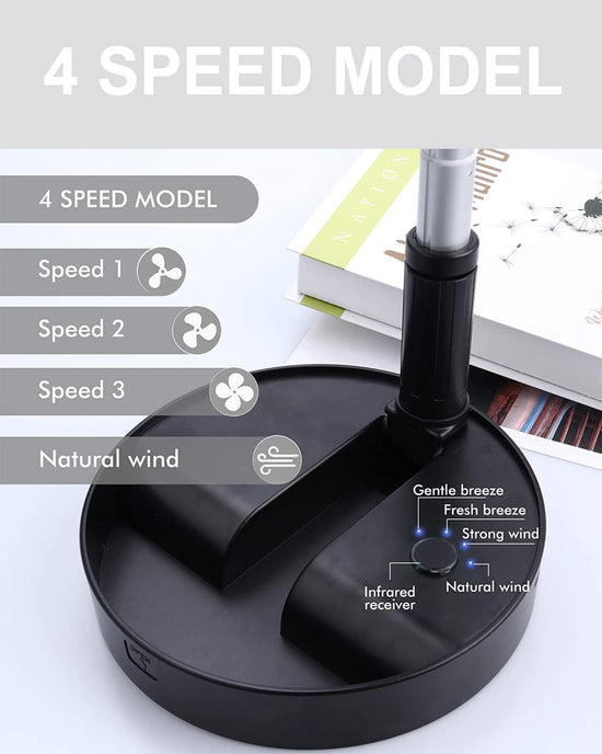 UN UNITEDTIME desk and table fan - portable adjustable height air circulator fan 4 speeds