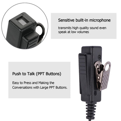 Compatible with Motorola XPR 3500e Earpiece,XPR 3300e XPR3500 XPR3000 XPR3300 Acoustic Tube Headset Noise Reduction Surveillance Earpiece Kit Black