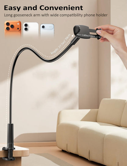Tryone gooseneck phone holder stand — flexible arm adjustable mount for phones 4-7
