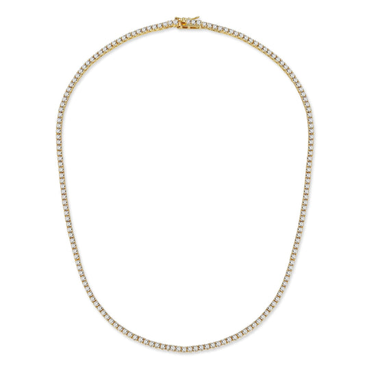 Gemsme necklace — 18K gold plated cubic zirconia tennis design for women 16-24 inches