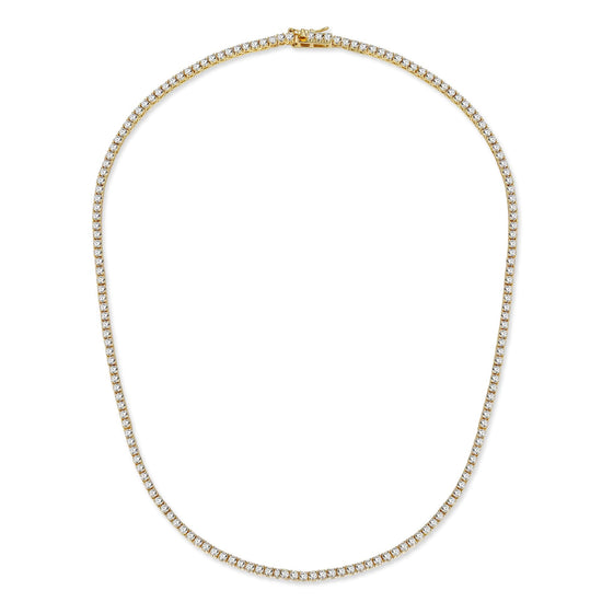 Gemsme necklace — 18K gold plated cubic zirconia tennis design for women 16-24 inches