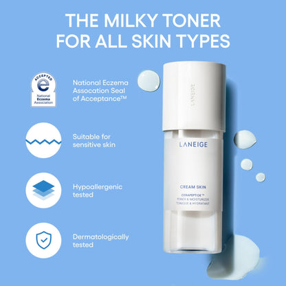 LANEIGE cream skin toner — lightweight refillable toner with ceramide and peptide