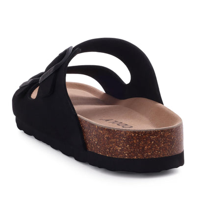 ODOLY cork footbed slide sandal — adjustable buckle for arch support