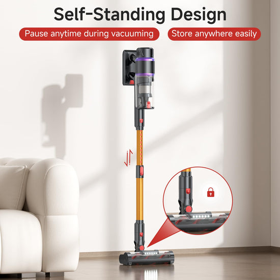 Cordless vacuum cleaner — 550W with smart auto mode and LED display for pets and floors