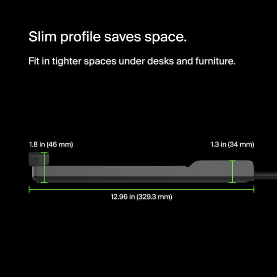 Belkin power strip — 12 AC outlets with 8ft flat plug and 3,940 joules protection