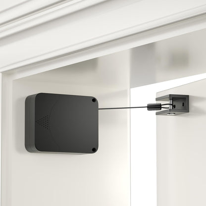 LAKIRA Retractable Automatic Door Closer with Anti-Slam Function - No-Screw Install for Standard, Screen & Sliding Doors - S304 Steel Cable with Powerful 3.5lb Closing Force (1 Pack Black)