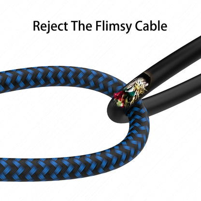 USB C cable - nylon braided for fast charging up to 60W, compatible with iPhone and MacBook