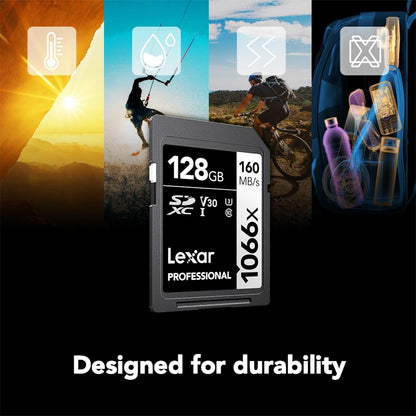 Flash memory — Lexar Professional 1066x 64GB SDXC UHS-I card silver series