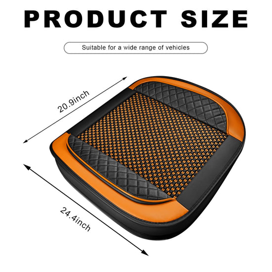 ZNDAW vehicle seat cover — leather front bottom cushion with storage pocket and anti-slip
