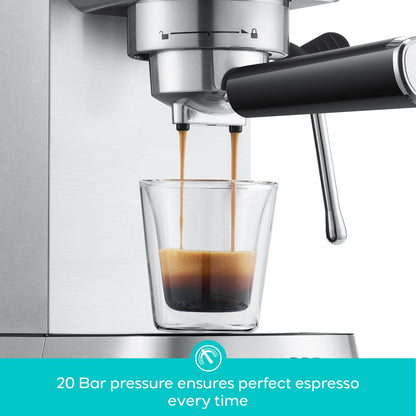 CASABREWS coffee maker — 20 bar pressure with milk frother and removable water tank