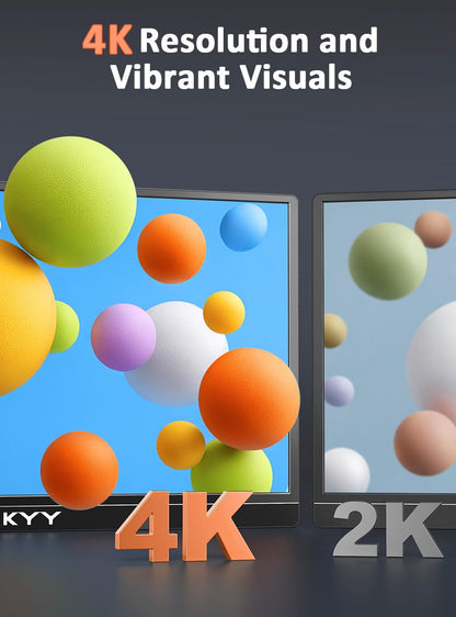KYY 15.6 portable monitor with smart cover and speakers. Plug and play external monitor for laptop, PC, phone, Mac, Xbox, PS4.
