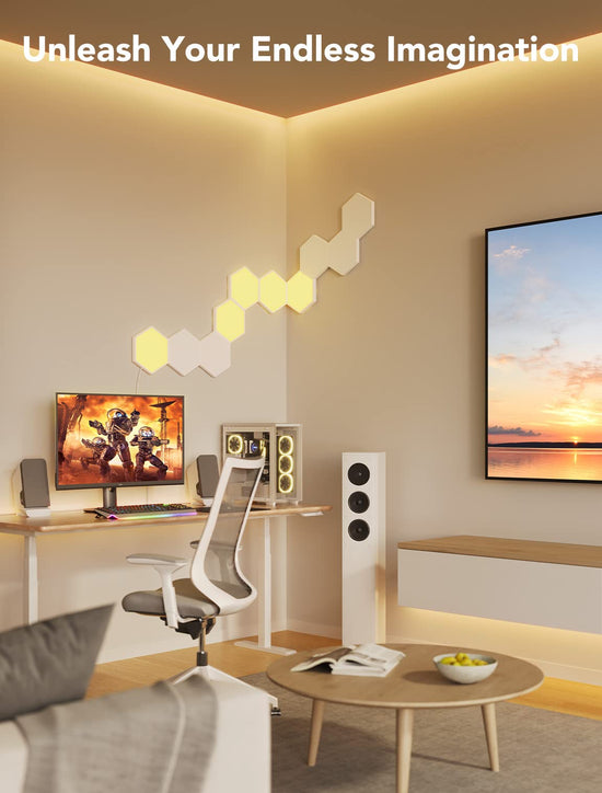 Light fixture — Govee hexagon smart LED wall lights with music sync and scene modes