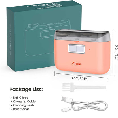 Electric nail clipper — 2 in-1 automatic trimmer and polisher with light
