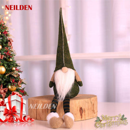Figurine — BWFY 3pcs long legs Rudolph doll Christmas decoration set for children and hotels