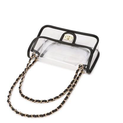 LAM GALLERY clear handbag with chain for stadium and concert use