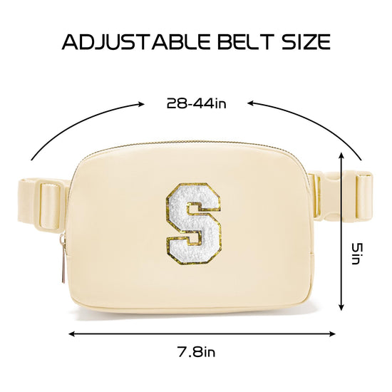 Gitus waist pack — Personalized fanny pack with initial letter patch for girls