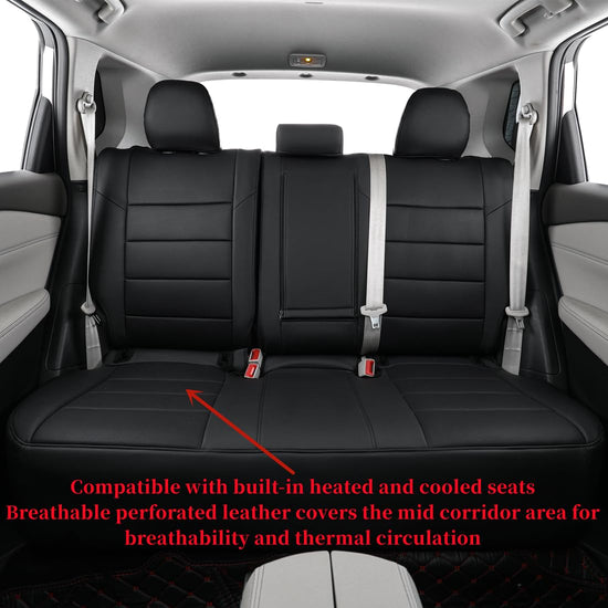 coverdream vehicle seat covers - luxury waterproof leather for 2021-2026 Nissan Rogue S, SV