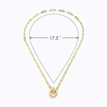 LANE WOODS paperclip necklace — 14K gold plated dainty link chain jewelry for women