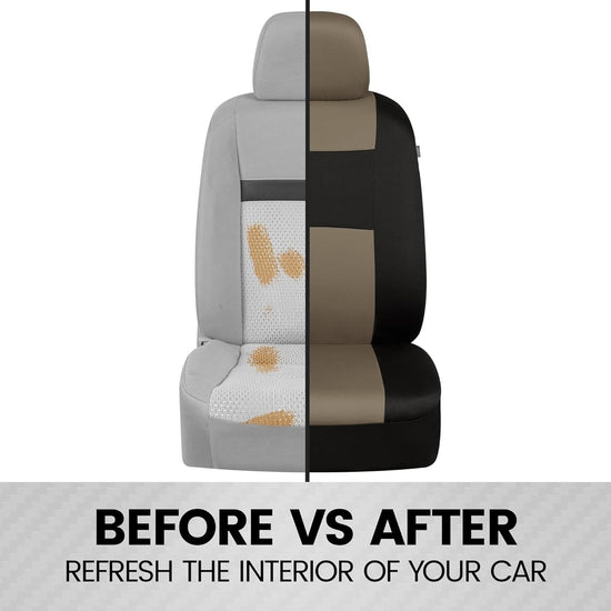 BDK vehicle seat cover set with front and rear split bench design