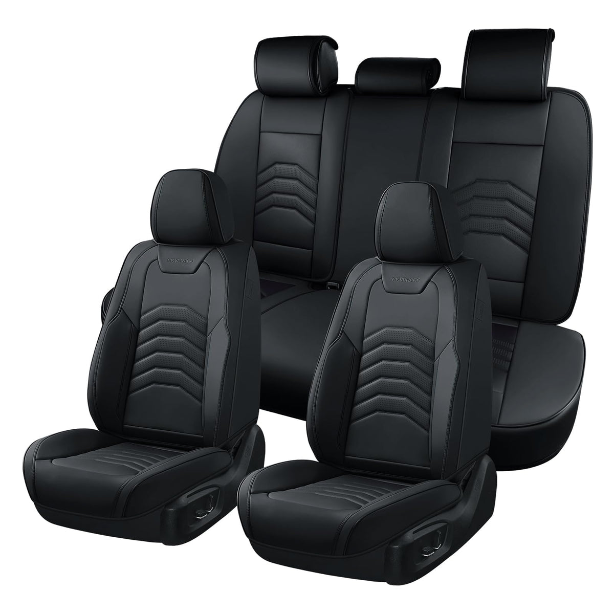 Coverado car seat cover - luxury faux leather waterproof for five seats
