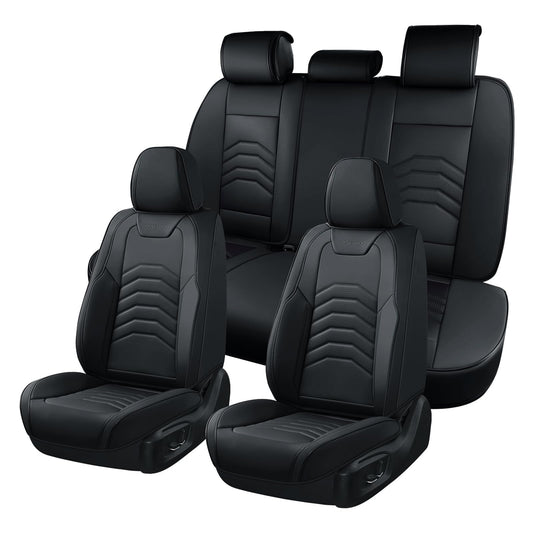 Coverado car seat cover - luxury faux leather waterproof for five seats